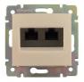 Розетка Valena RJ45 UTP 2 выхода, без захватов, кат.6, белая | арт. 774243