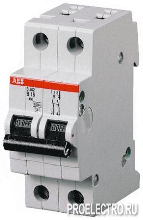 Автоматический выключатель 2-полюсной S202M C16 | STOS202MC16 | ABB