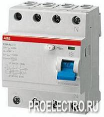 Выключатель дифф.тока УЗО 4-полюс F204 A-25/0,03 AP-R | ELC2CSF204401R1250 | ABB