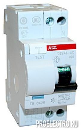 Автоматический выключатель дифф.тока DS971 C25 30MA тип АС | ELCDS971C25/0.03A