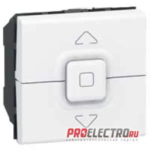 Кнопочный выключатель управления приводами Mosaic, 2 модуля, белый | арт. 77025