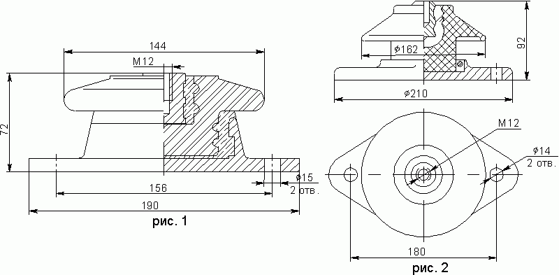 Изоляторы типа ИОов-1-750; ИО-3 кВ