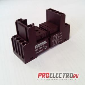 RT704-B Колодка DIN для реле RE-4P, AE, DRM 4P (полный аналог PYF-14BE), черная