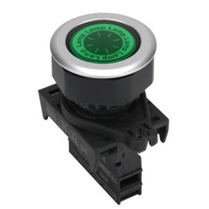 L3RF-L3GDM Круглая плоская сигнальная лампа, 12-24VAC/VDC, зеленая, H5550009716