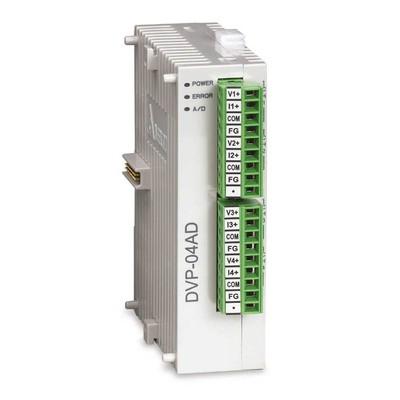 DVP04AD-S Модуль аналогового ввода: 4AI, 14bit, 24V DC Power, with RS485, SLIM