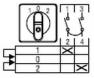 Переключатель ABB кулачковый реверсивный ONURR1M 3-позиционный 1R-0-2R трехуровневый 25 А