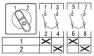 Переключатель ABB кулачковый реверсивный OMWS2PBR 2-позиционный 1-2 одноуровневый 10 А