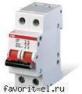 Рубильник (выключатель нагрузки) ABB Е202 r 2р 25A рычаг красный