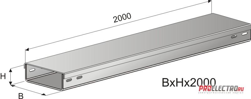 Короб кабельный ГК-100х50х2000мм (осн. 0,7 мм цинк)