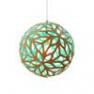 Floral Bois Naturel/Turquoise O40cm Suspension Bois Naturel/Turquoise O40cm - FLORAL David Trubr