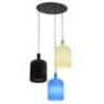 Suspension 3 Bulb Noir/Blanc/Bleu fil et plafonnier noir Suspension Noir/Blanc/Bleu - 3 LAMPES B