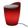 174502 + 1780461 Tabouret Indoor Rouge + Coussin Gris/Noir - OTTO Authentics