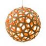 Coral Bois Naturel/Orange O100cm Suspension Bois Naturel/Orange O100cm - CORAL David Trubridge