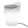 174600+1780461 Tabouret Outdoor Blanc + Coussin Gris/Noir - OTTO Authentics