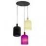 Suspension 3 Bulb Noir/Blanc/Violet fil et plafonnier noir Suspension Noir/Blanc/Violet - 3 LAMP