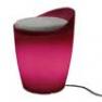 174643+1780461 Tabouret Outdoor Rose + Coussin Gris/Noir - OTTO Authentics