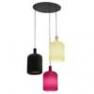 Suspension 3 Bulb Noir/Blanc/Rose fil et plafonnier noir Suspension Noir/Blanc/Rose - 3 LAMPES B