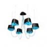 Lu6pnnb Lustre S 6 Lumieres Noir/Bleu - PETIT NUAGE DesignHeure