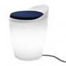 174600+1780643 Tabouret Outdoor Blanc + Coussin Bleu/Rose - OTTO Authentics