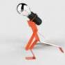 MOONWALKID ORANGE Lampe a poser Orange - MOONWALKID Thomas de Lussac