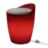 174502+1780461 Tabouret indoor Rouge + Coussin Gris/Noir - OTTO Authentics