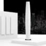 H161 Ebene de Macassar Blanc Lampadaire Blanc/Ebene - COLONNE Dix Heures Dix
