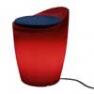 174602+1780643 Tabouret Outdoor Rouge + Coussin Bleu/Rose - OTTO Authentics