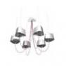 Lu6pna Lustre S 6 Lumieres Blanc/Argent - PETIT NUAGE DesignHeure