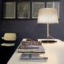 Светильник настольный Vistosi EXPO. Cloth tavol grand Bianco metall cromo E27