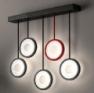 Светильник настенный Florian CIRCLE L5 WALL SPECIAL LAMP - 4 black/ 1 red, satin glass (F3.054)