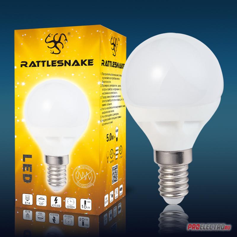 Светодиодная лампа <strong>Rattlesnake</strong> B45-2835-E14-WW(миньон) 450Лм 120° теплый 3000К