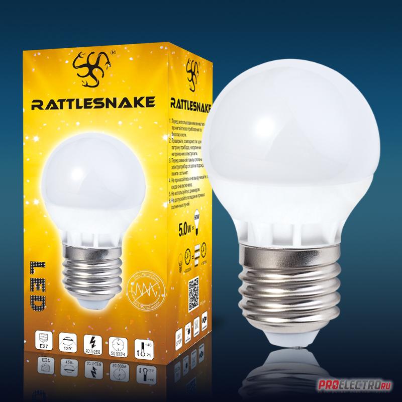 Светодиодная лампа <strong>Rattlesnake</strong> B45-2835-E27-WW 450Лм 120° теплый 3000К