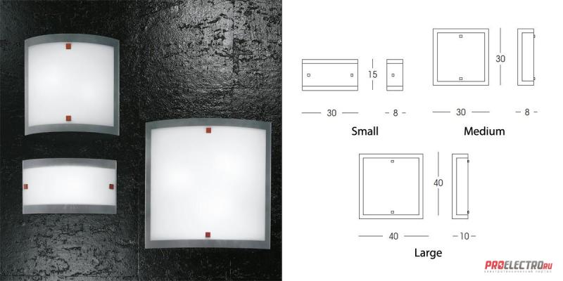 Nove99 Square Wall Light Linea Light светильник, Depends on lamp size