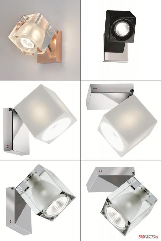 Светильник Fabbian  Cubetto Glass crystal/white/black G03/04 Ceiling/Wall light, Gu10 1x50W