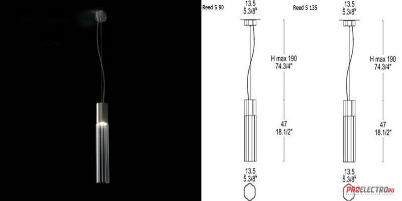 Murano Due Reed 90 / 135 S pendant light светильник
