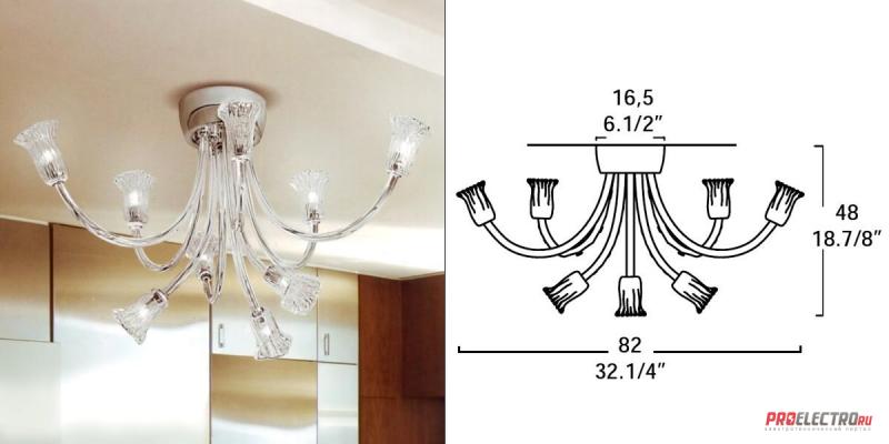 Gallery 599 PL9 Ceiling fixture светильник, G9 9x40W
