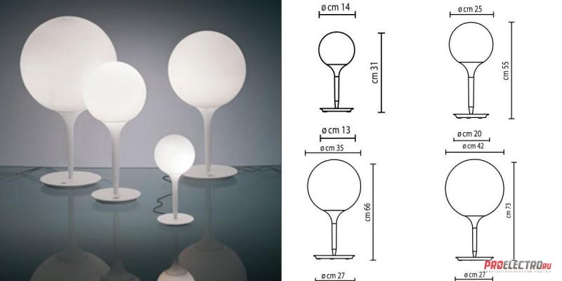 Artemide светильник Castore tavolo table light, Depends on lamp size