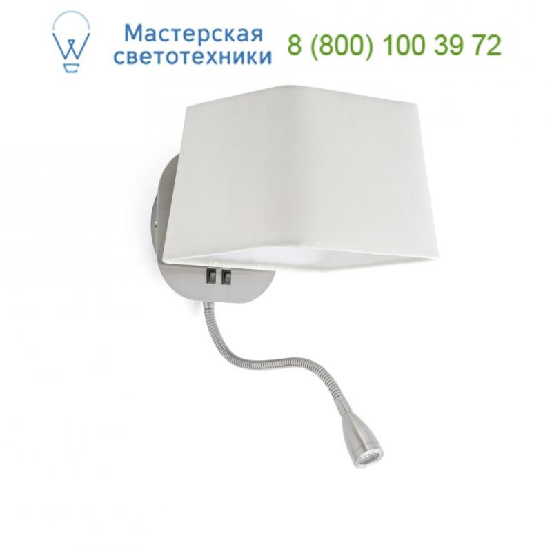 SWEET White and nickel wall lamp with LED reader 29935 Faro, настенный светильник