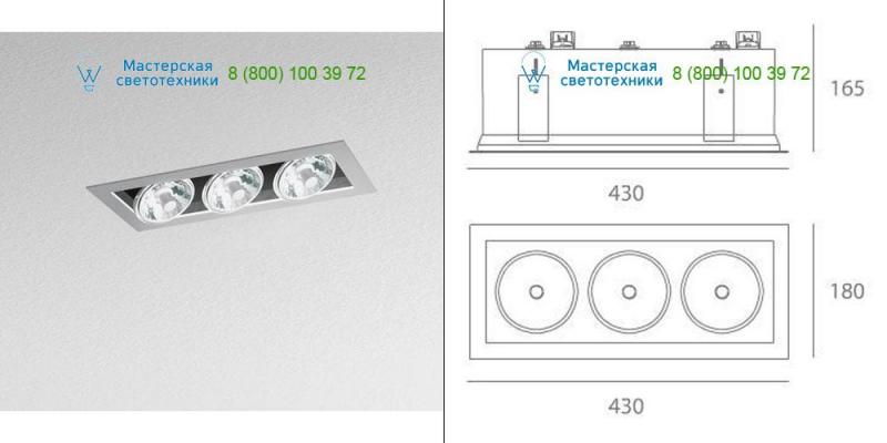 Artemide Architectural gray M049865, светильник > Ceiling lights > Recessed lights