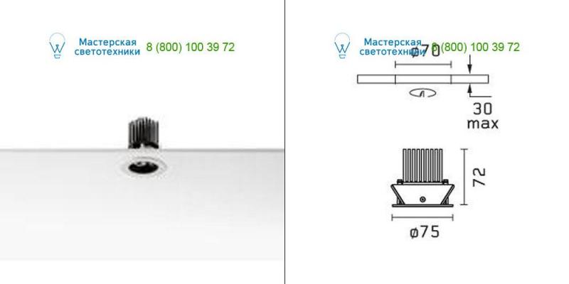 Flos Architectural 03.4300.02 gray, светильник > Ceiling lights > Recessed lights