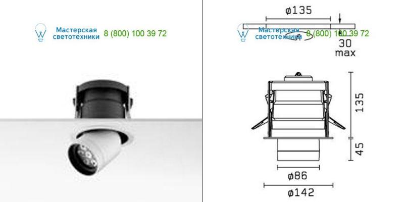 <strong>FLOS</strong> Architectural gray 09.1640.02, светильник > Ceiling lights > Recessed lights