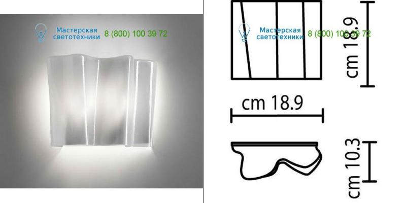 Artemide 0847030A white glass, накладной светильник