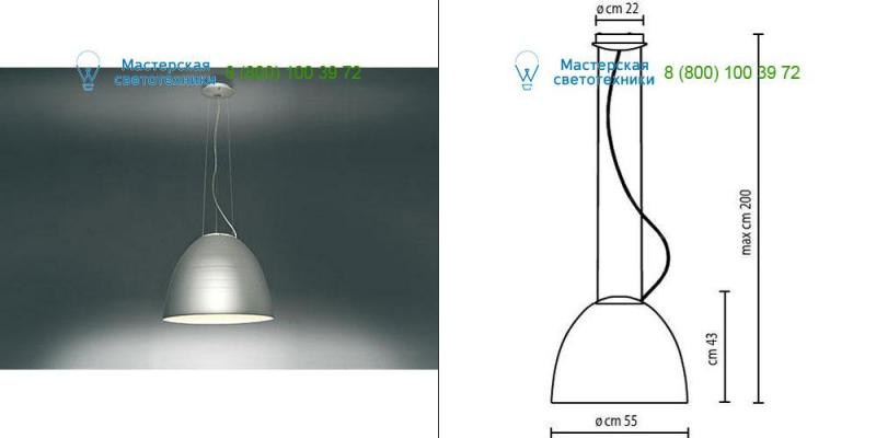 A240400 Artemide Antracite grey, подвесной светильник > Dome shaped