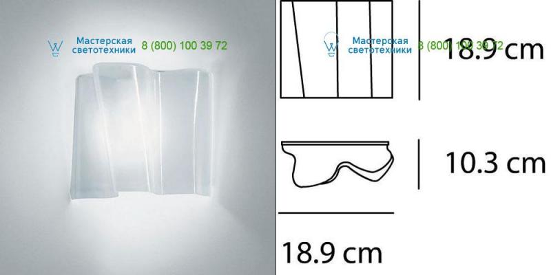 0396030A white glass Artemide, накладной светильник