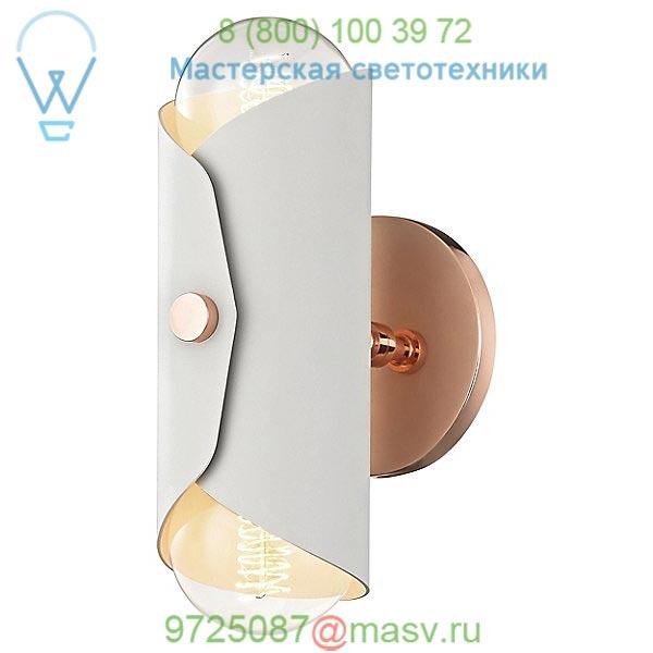 OB-H172102-POC/WH Mitzi - Hudson Valley Lighting Immo Wall Sconce (White/Polished Copper) - OPEN BOX RETURN, опенбокс