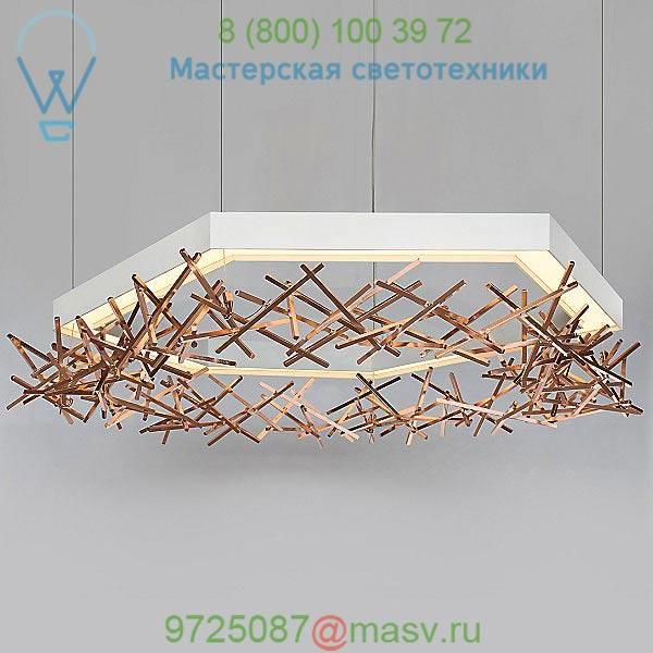 CC-HE-CH-114ABP Ridgely Studio Hex Criss Cross LED Chandelier, светильник