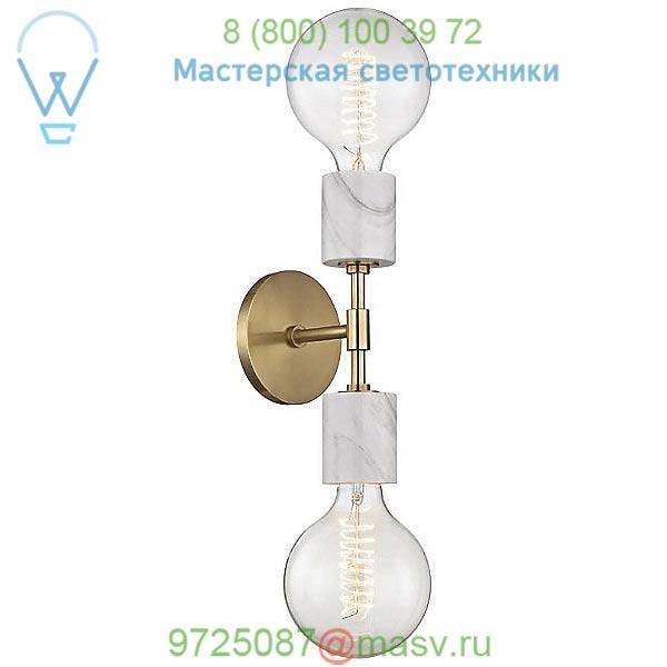 Asime Double Wall Sconce H120102-AGB Mitzi - Hudson Valley Lighting, настенный светильник бра