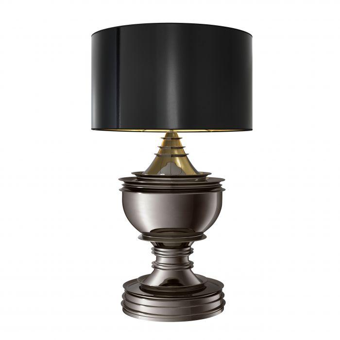Eichholtz 106024 Настольная лампа Silom черный никель вкл. Черный / золотой шад